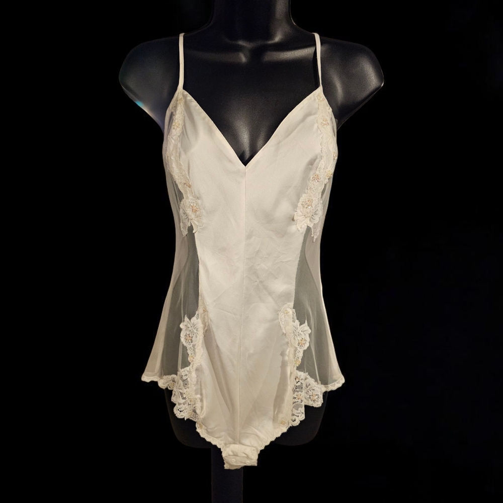 Elegant Cream Lace Bodysuit